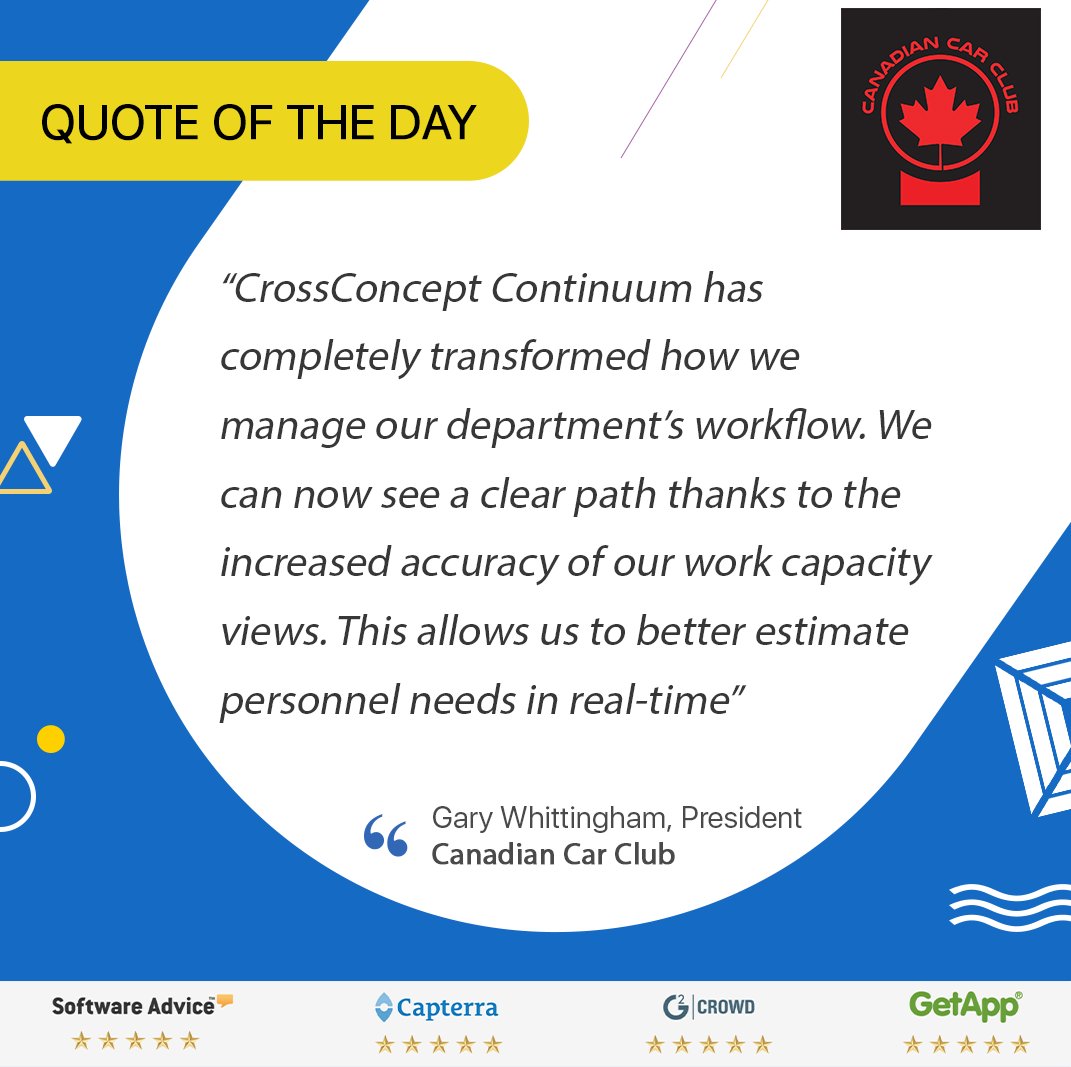 CrossConceptInc's tweet photo. Our client's success is our success! Canadian Car Club increases utilization by 25% using CrossConcept Continuum PSA!
Read the case study here - https://t.co/FBn9XoDn8f
#crossconceptcontinuum
#psa #theworldsmostintuitivepsasolution https://t.co/tdCxpWbkpP