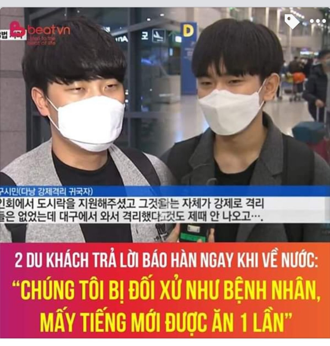 We provide to all of you-man from the sick area with 10 dollars meal (Korean rice + "banh mi") per one for free.
We had to quaranty you to protect our people while still keep all of you feel comfort.
But all of you are ungrateful!
#ApologizeToVietNam
#20KoreansStopLying
#that