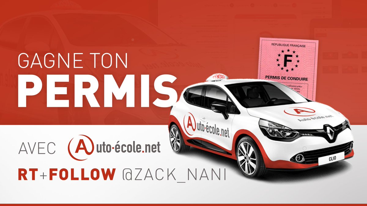 Bon auto-ecole.net n'offre pas le permis qu'à moi (je passe bientôt le code héhé) mais également à l'un d'entre vous les amis, sortez de la #TeamPieton gratuitement

Pour tenter ta chance :

- #RT ce tweet
- Follow <a href="/Zack_Nani/">Le Grand Zack 🇲🇦</a> 

Tirage au sort Jeudi 5 Mars