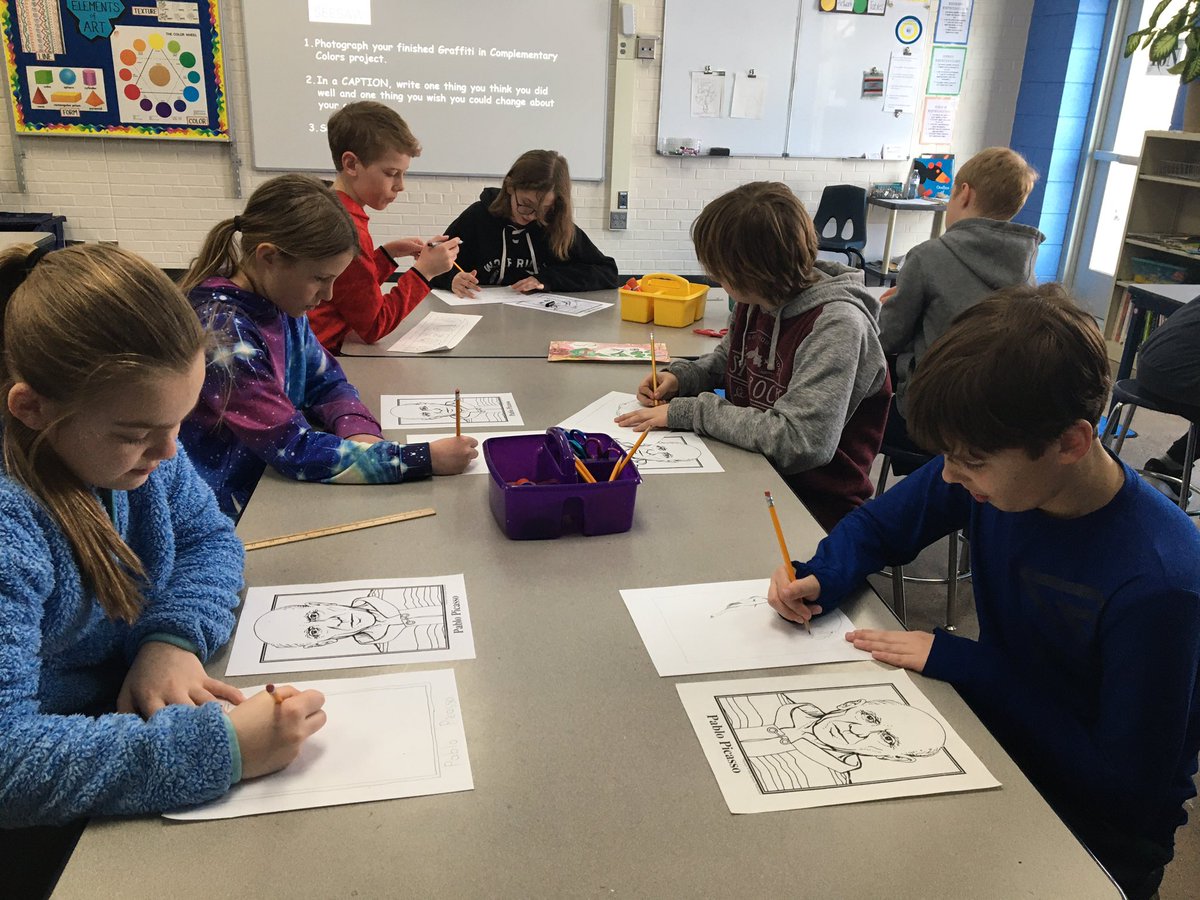 Right Brain Thinking: Upside Down Drawing in 5th Grade Art! <a href="/WestWoodPLS/">WestWood Elementary</a> #Picasso
