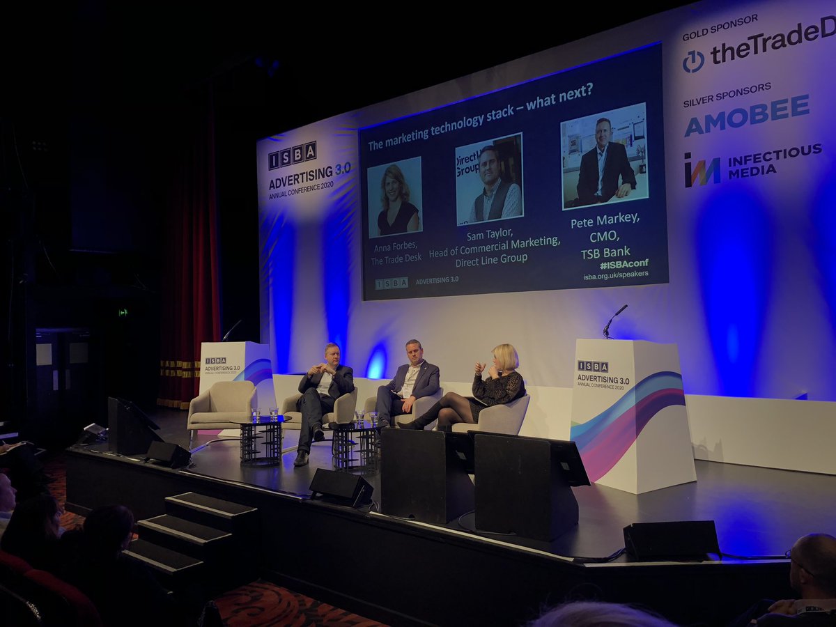 clareob's tweet photo. Pete Markey, @TSB CMO: Long gone are the days of the separate creative and media agencies with the martech somewhere in the middle. The ecosystem HAS to work together and that’s down to us... it’s the role of the CMO. #ISBAconf @AnnaForbesTTD https://t.co/JglVuPzvf9