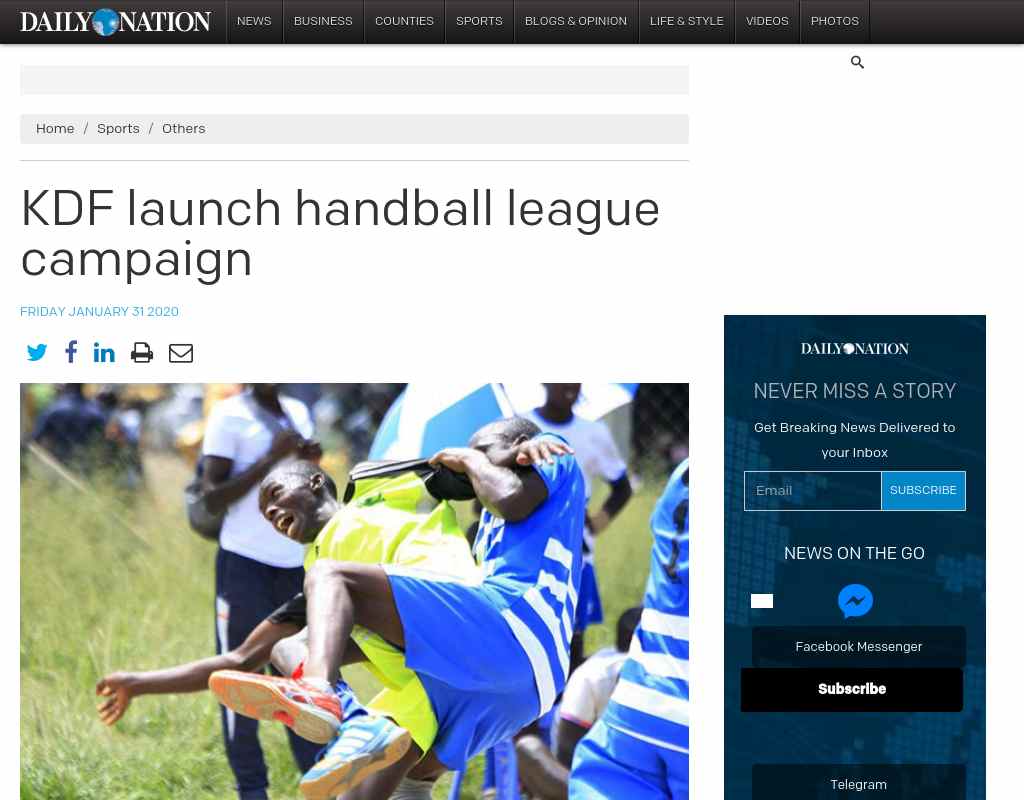 AlumniNETNews's tweet image. KDF launch handball league campaign alumni.net/groups/news?gi…