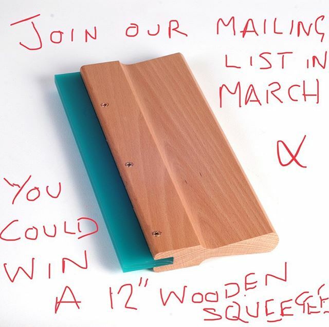 Screenstretch's tweet photo. Join our #Screenstretch mailing list in March ๐ https://t.co/8aRwqIfGRs or link in bio ๐to WIN a 12inch wooden squeegee! Weโll then send you a monthly newsletter with the latest products, offers & first opportunity sales, screen printing workshops fโฆ https://t.co/3HNb8KyIQR https://t.co/aAAPPaEkEY