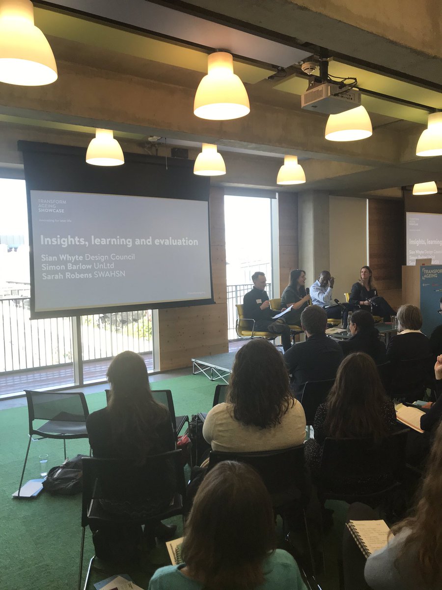 designcouncil's tweet photo. Simon Barlow, @Sian_Whyte, @jaydeeknights and @SarahRobens share their insights from the #TransformAgeing programme three years on. “Design should be the golden thread. We should involve people in later life throughout the entire design process” @UnLtd @TNLComFund @sw_ahsn https://t.co/UKzC8eNkNO