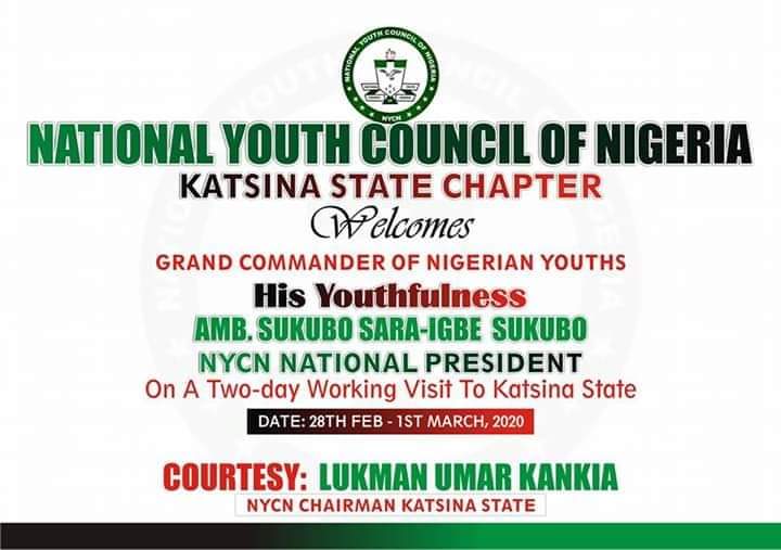 PromiseWaymedia's tweet photo. ©DE_MEDIA_WAY 🔊 

WELCOME TO KATSINA MR. PRESIDENT(AMB SUKUBO SARAIGBE SUKUBO PRESIDENT NYCN)

The Grand Commander of the Nigerian Youth, His Youthfulness Amb. Sukubo Saraigbe Sukubo, President, National Youth Council of Nigeria, will storm Katsina today. https://t.co/7bgN4WUoe0