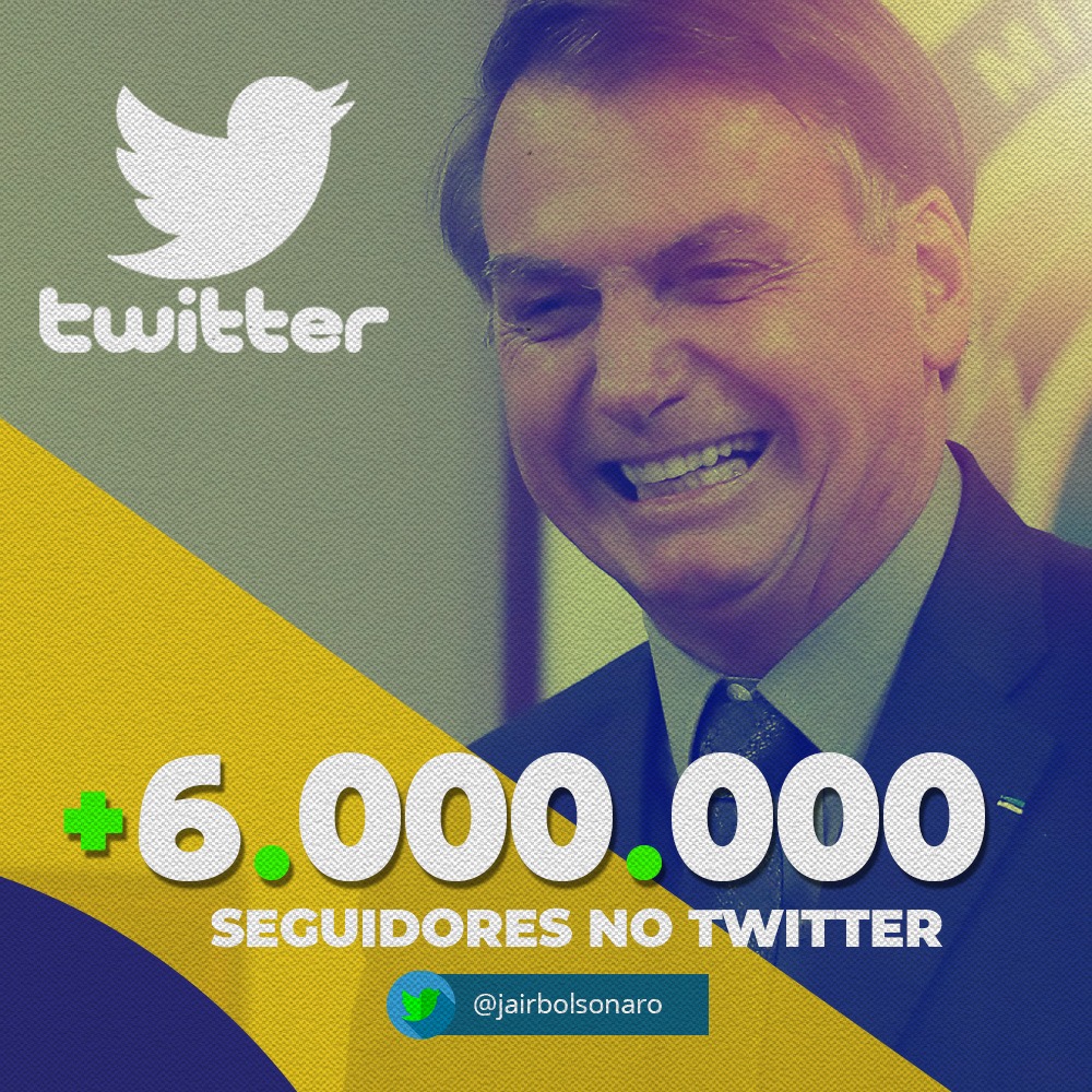 jairbolsonaro's tweet image. Ultrapassamos 10.000.000 de curtidas no facebook e, hoje já somos mais de 6.000.000 de seguidores no Twitter. Grato a todos pela consideração e interação.