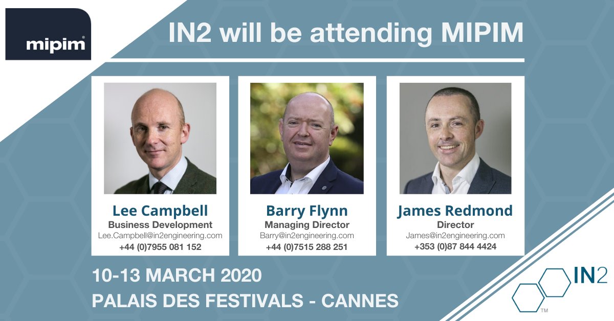 IN2Engineering's tweet photo. IN2 will be attending #MIPIM in Cannes from 10th-13th March as part of the London Stand. 

If you would like to meet then please get in touch with Lee, Barry or James.

We look forward to seeing you there.

#mipim2020 #LondonatMIPIM #MEPDesign #MEPConsultancy #IN2Engineering https://t.co/Gz3PtDELAw