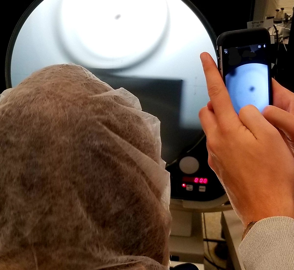 InWithCorp's tweet photo. You're looking at the world's first pic of a silicon chip inside a real, soft contact lens. Soon, chips like this can contain patient/doctor data, prescription info and processing for cool new focus and AR abilities. This is the InWith patented platform in action. #AR #VR #XR https://t.co/lWQc8v2kWu
