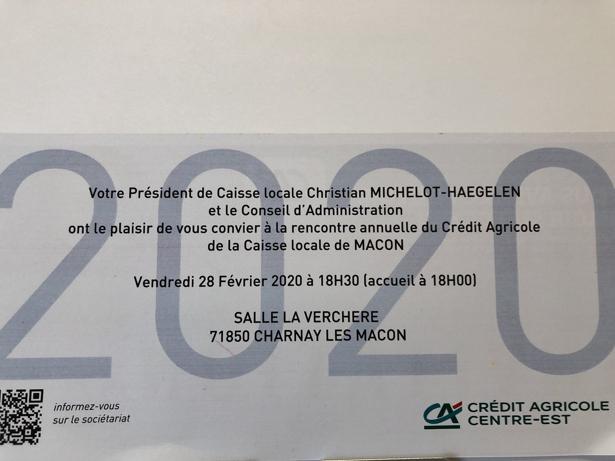 Rencontre annuelle CL MACON : rappel de notre rencontre prévue demain soir salle de la verchère avec un accueil dès 18h!!! <a href="/MichelotDe/">Christian Michelot, President Cace De Mâcon</a> <a href="/ca_centrest/">Crédit Agricole Centre-est</a> #rencontre #convivialite