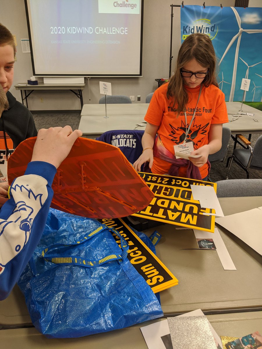 MrsKrystenClay's tweet photo. The FANtastic Four at the KidWind Challenge today! They are hard at work making changes and learning on their feet! @USD482Dighton https://t.co/bRvQAvkpB8