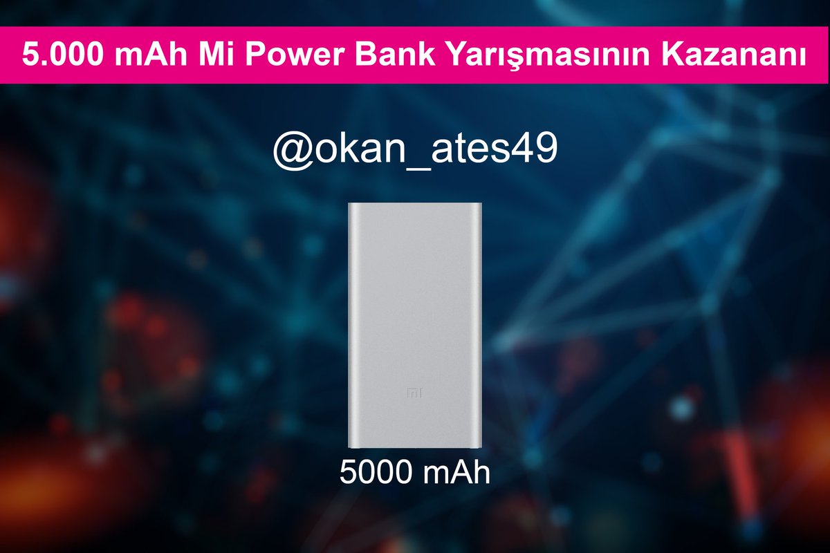 @okan_ates49 Takipçimizi tebrik ederiz. 
Bursa cevabını ilk olarak yazarak Mi Power Bank (5000mAh) kazandı. 
Sizlerde hediyeler kazanmak için bizleri takipte kalınız.🎊