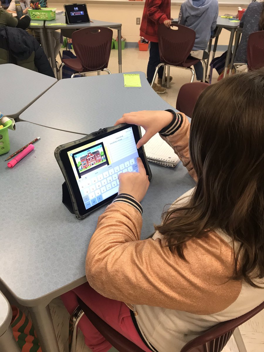 Adding our expository compositions to the <a href="/WriteAboutThis/">Write About This</a> App, sharing it to their digital portfolios in @SeeSaw for their parents to see, and recording themselves reading it.<a href="/DrRodriguezElem/">Dr. Rodriguez STEM Academy</a> #hcisddlday20 #DLDay