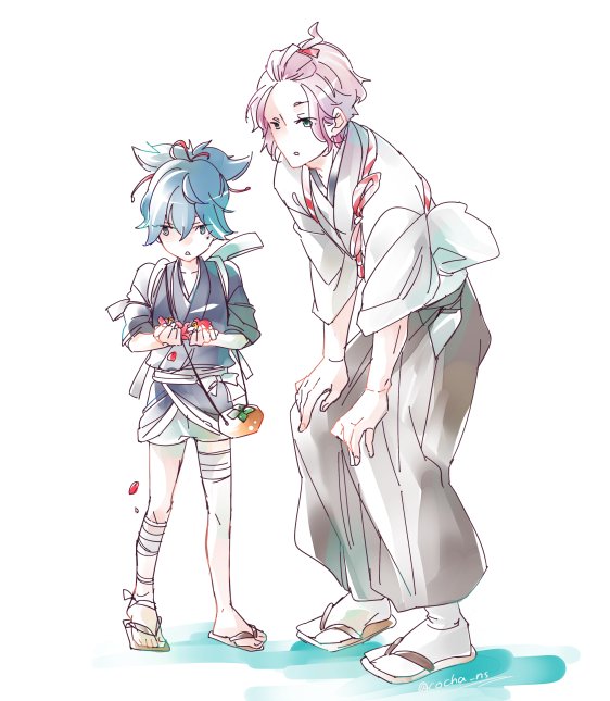 刀剣乱舞 宗三さんと小夜ちゃんの軽装 小夜ちゃん柿巾着つけてる という過去絵 古茶 のイラスト 刀剣乱舞 宗三さんと小夜ちゃんの軽装 小夜ちゃん柿巾着つけてる という過去絵 古茶 のイラスト