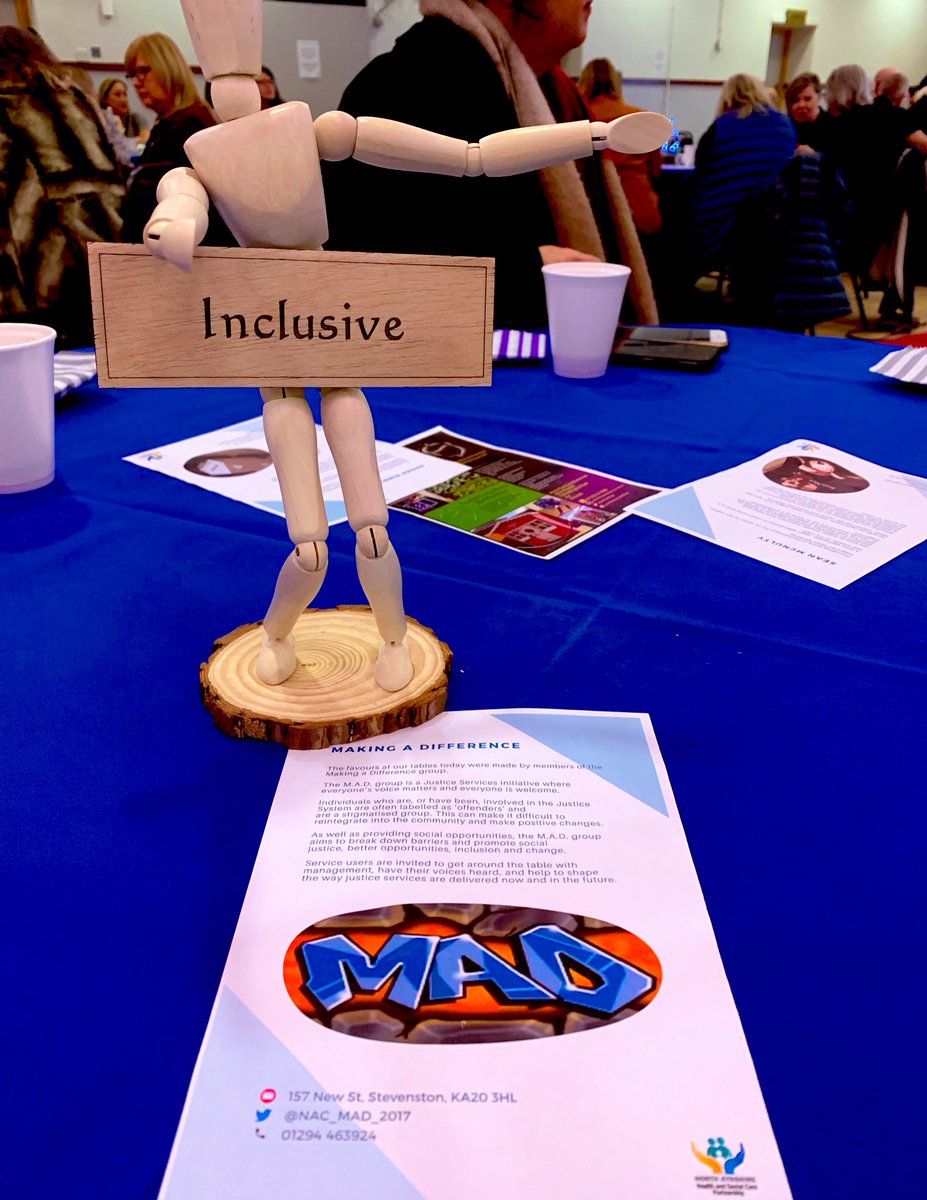 MADGroupNAC's tweet photo. Partnership Awards this morning and our very own MAD group made the favours for the tables. Our friends in @NACJustice and the SAC women’s group made the lovely centrepieces too. Love seeing justice represented!❤️ 

#MakingADifference #BreakfastforChampions https://t.co/pQgFYLUac9