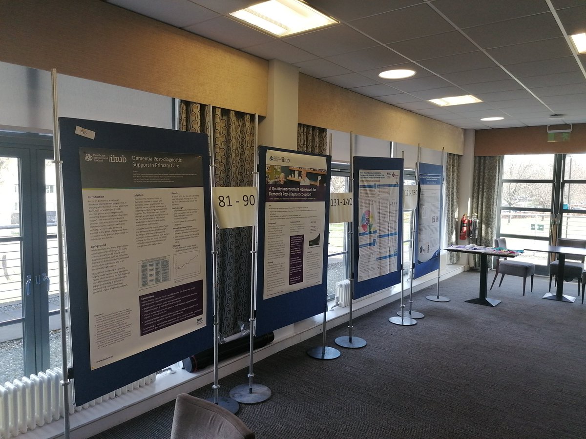 FocusOnDementia's tweet photo. We are sharing examples of improvement work in our poster display 

#focusonnetworking attendees can see posters on display in the silver glen room

@online_his @ihubscot https://t.co/CZKIrh8IgG