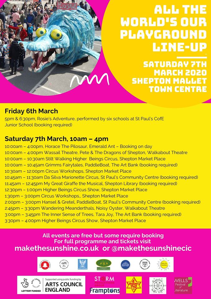#SheptonMallet residents, something really special is coming to a playground near you! If you're free for an hour or so on 7th March to help with ticket collection or stewarding, please get in touch - 01460 202970 or volunteer@sparksomerset.org.uk.