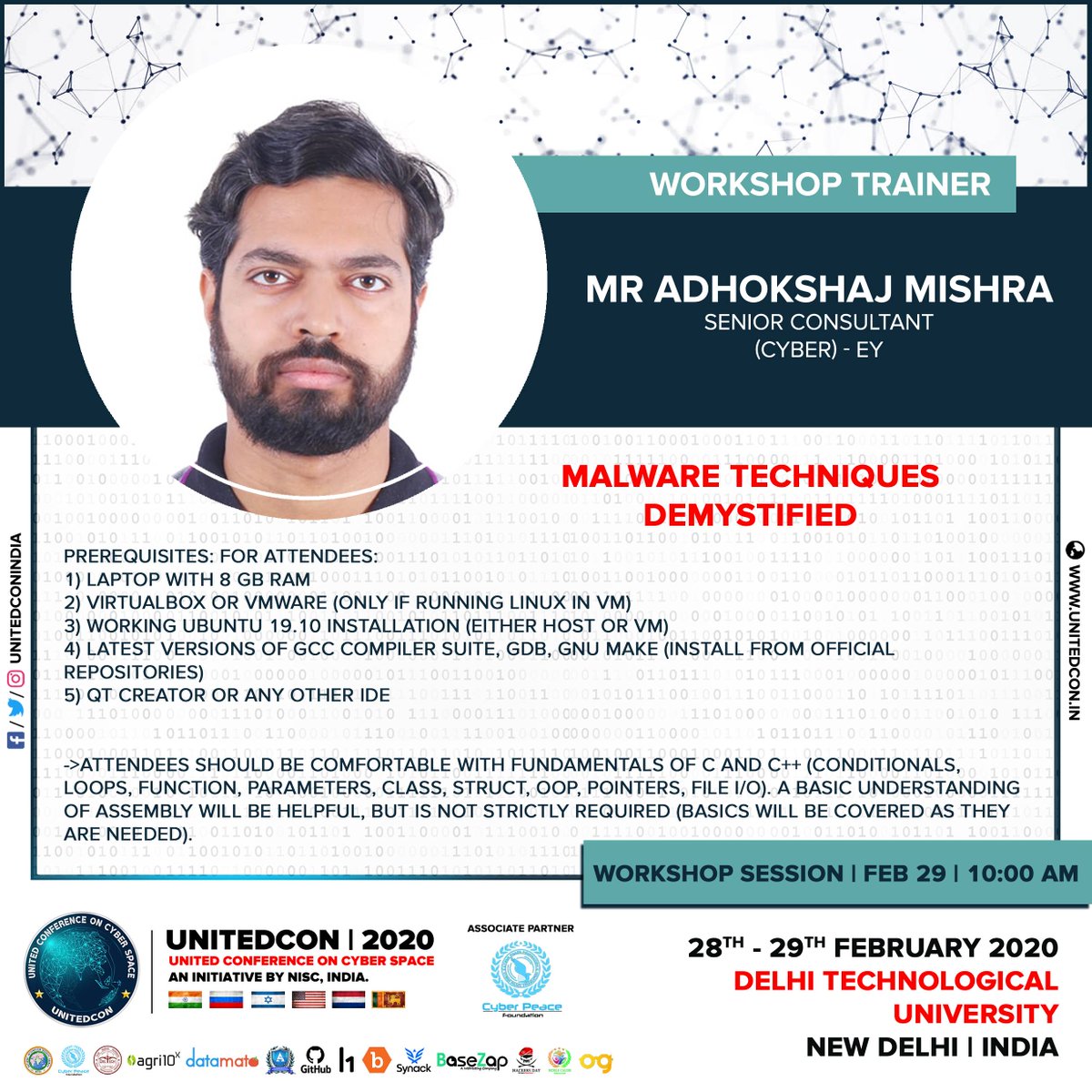 Get Ready 💚
15 Hours to Go ...!!!
United Conference on Cyber Space (UNITED CON) on February 28 &amp; 29, 2020 at Delhi Technological University (DTU), Rohini, New Delhi, India 🇮🇳
Registration link: townscript.com/v1/e/united-co…
🇮🇳 🇷🇺 🇮🇱 🇺🇸 🇳🇱 🇱🇰
#UNITEDCON2020