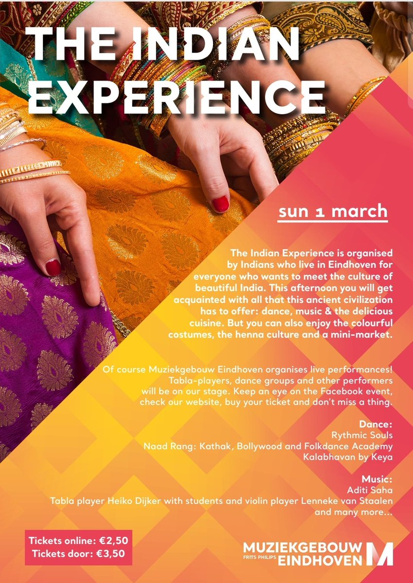YOUNG! NXP NL (@youngnxpnl) on Twitter photo Cool event about Indian culture in the <a href="/MuziekgebouwEHV/">Muziekgebouw Eindhoven</a> this weekend! #Eindhoven #indianexperience Cool event about Indian culture in the <a href="/MuziekgebouwEHV/">Muziekgebouw Eindhoven</a> this weekend! #Eindhoven #indianexperience