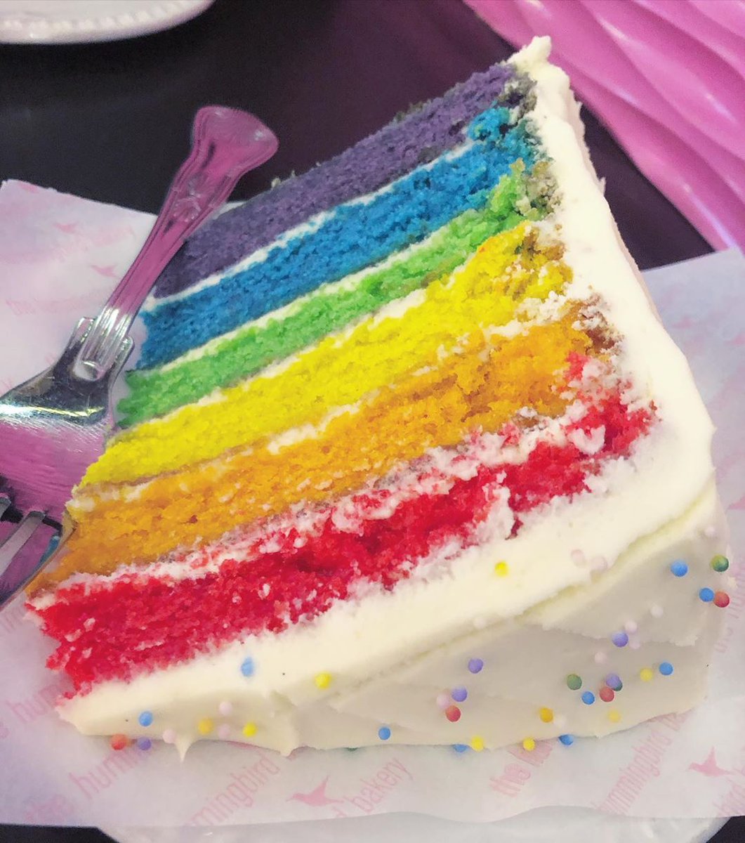 Stressed spelled backward is desserts. Coincidence? 🤔 We think not. #RainbowCake #Sprinkles #HummingbirdBakeryME #Happiness #Cake #Dessert