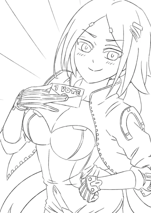 commission wip of gfl's hunter receiving a vote in the past popularity contest~

#WIP 