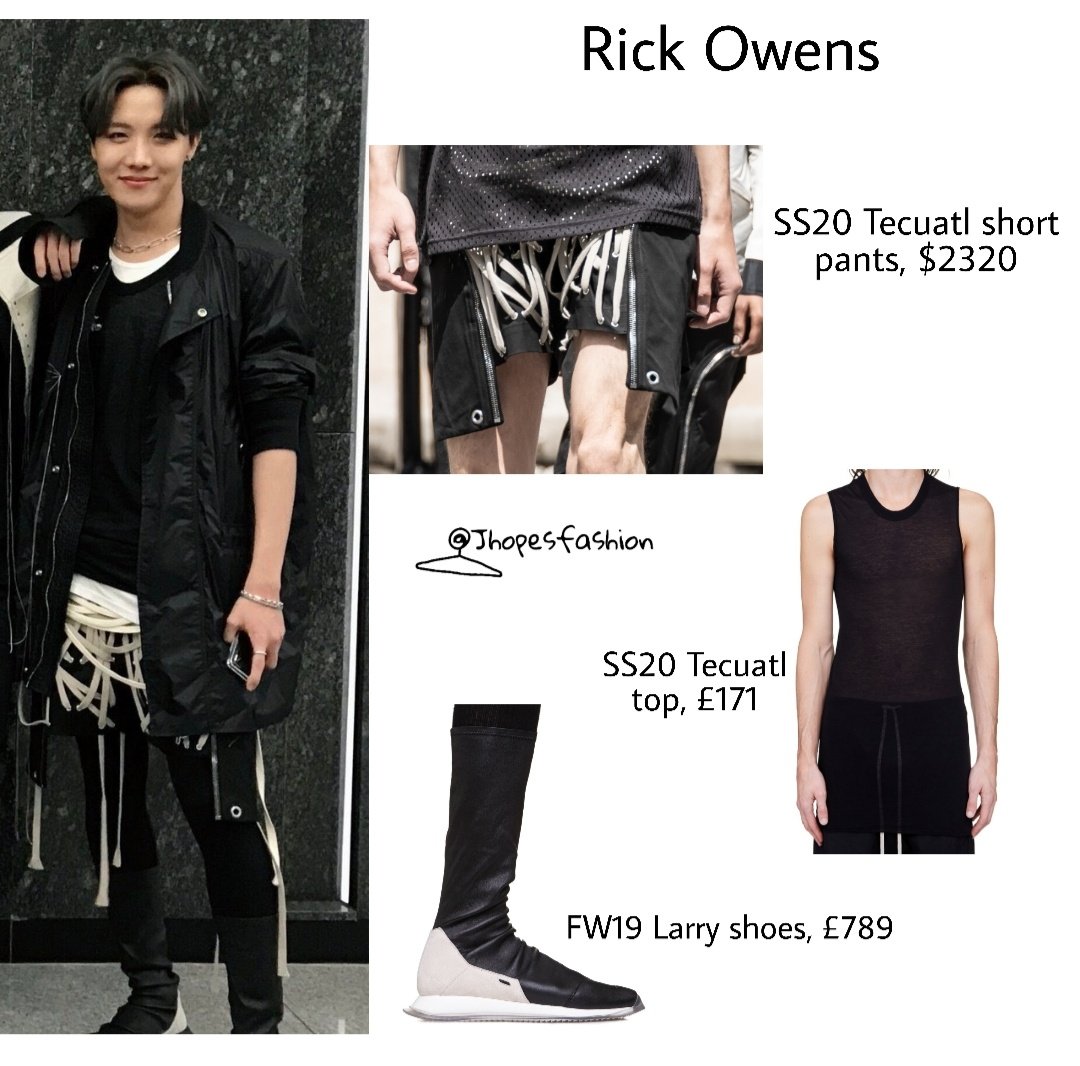 j-hope's closet (rest) on X: J-hope's Louis Vuitton cargo pants, Rick  Owens bag and Eytys sandals 200825 - Press video #Jhope #제이홉 #Jhopefashion # BTS  / X