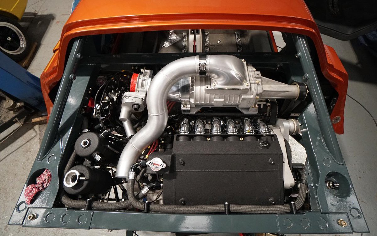 retropowercars's tweet image. The Stratos has been the focus of frenzied attention these last two weeks, and the upshot is we’re pleased to report that the end is in sight - the end of its supercharger/chargecooler installation at any rate! #retropower #retropowercars #restomod #lanciastratos #supercharged