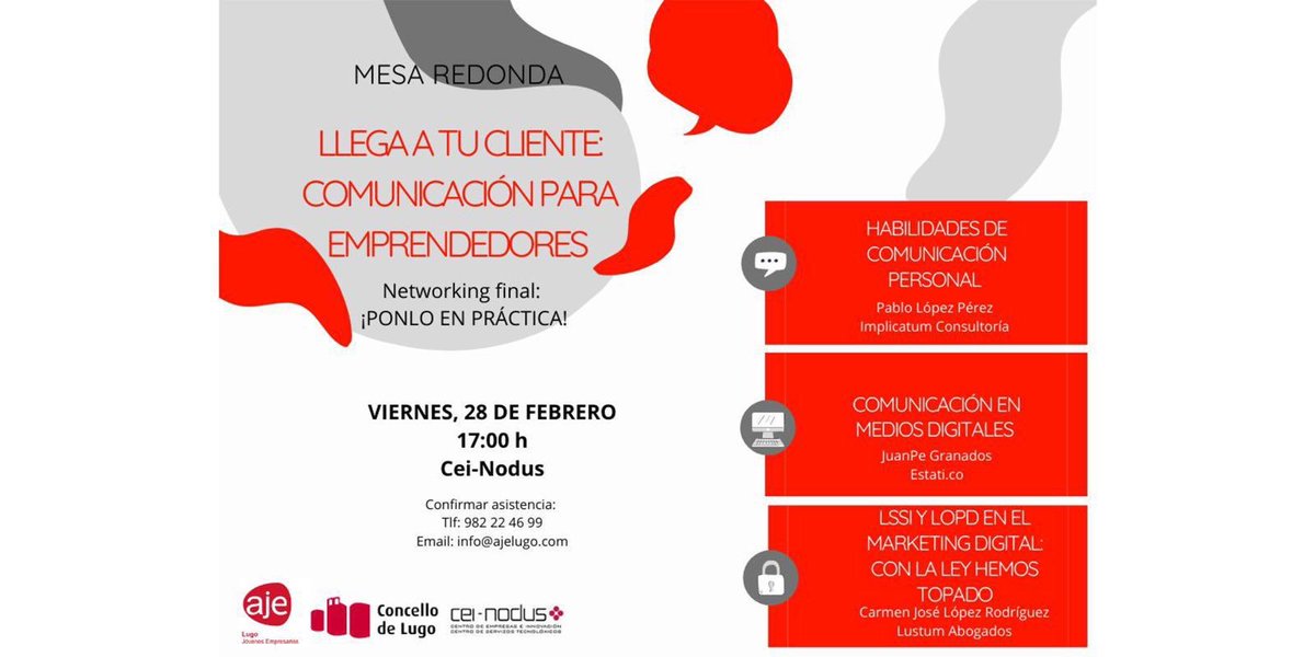 Este venres 28 ás 17:00 no #CeiNodus, podes descubrir novas técnicas para chegar ós teus clientes