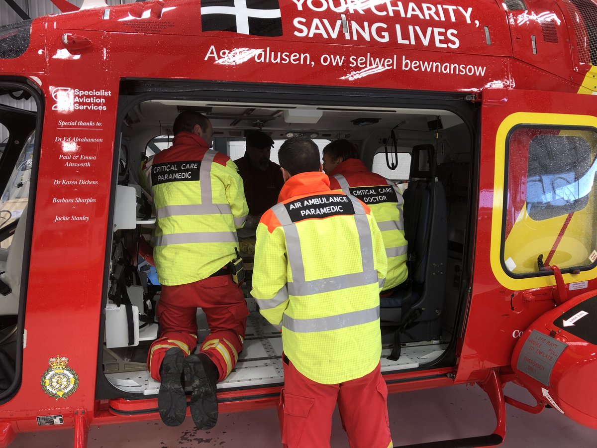 cornwallairamb's tweet photo. For the next few weeks the aircrew will be training on the new helicopter. You might catch a glimpse of it on training flights across #Cornwall very soon! It is expected to go into service in April. #newheli #helicopter #charity https://t.co/PrJw5Y88yC