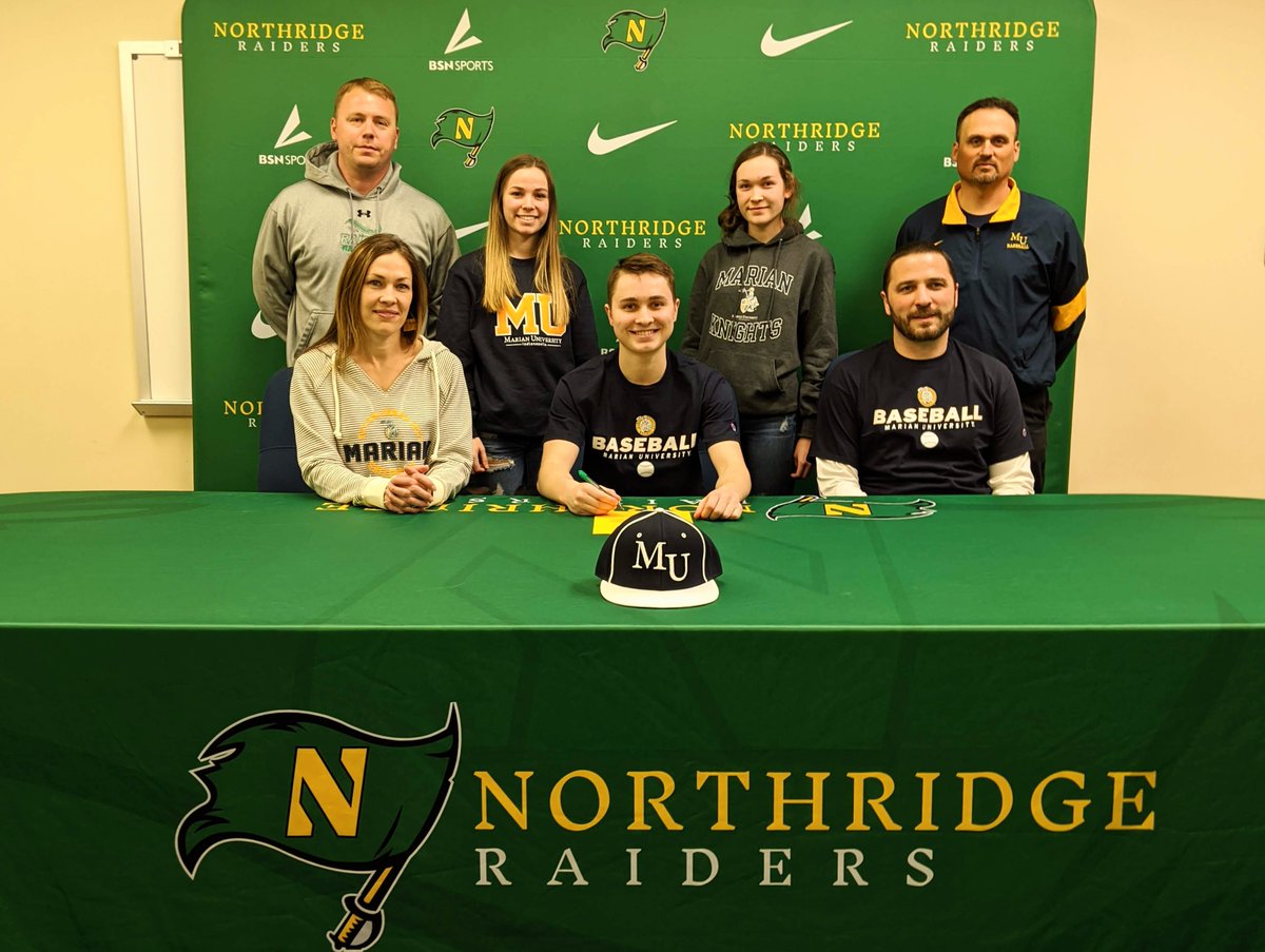 nridgeathletics's tweet photo. Enfield, Gayler sign with Marian for baseball ⚾✍🏼
https://t.co/Pvani96wTp https://t.co/Rmtj8OpKNF