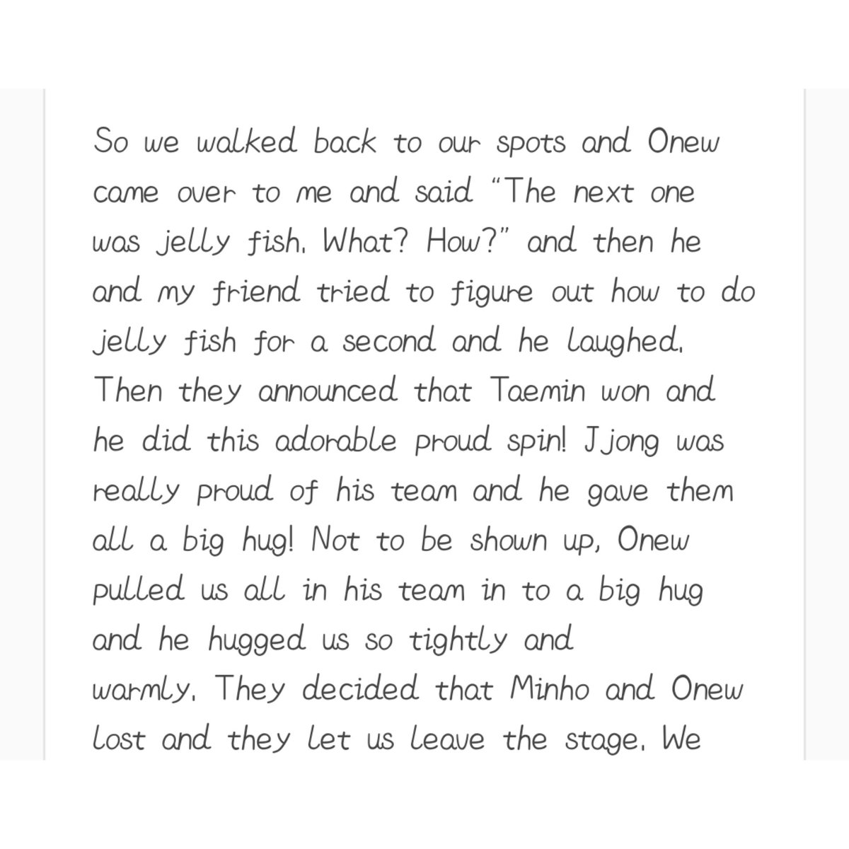 when a shawol who went to SHINee's fanmeet in chicago and got to be on jinki's team for a game said that jinki made her feel so important, needed and loved... that he smelled like home© https://koreafamous.tumblr.com/post/144085079638/i-played-charades-with-shinee/amp?__twitter_impression=true