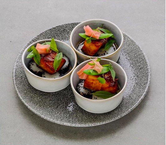 Miso Black Cod bowls - Coconut, jasmine, sugar snaps, coriander, rice - browse our Winter ‘20 bowl &amp; plate menu: bit.ly/2VqW93n #seasonalcatering #corporateevents
