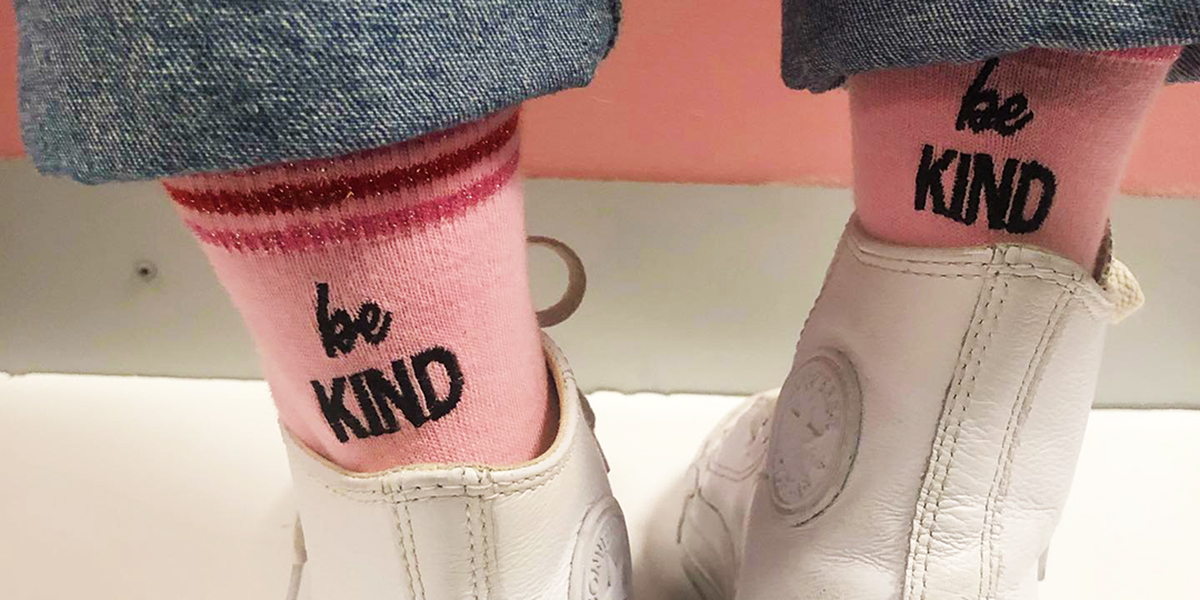 BE KIND ✨Our new socks made for our partnership with <a href="/UKYouth/">UK Youth</a> where £1 from each purchase is donated 💖 bit.ly/2vownC6 
📷 | theaccessorydiaries on Instagram 

🔍 1362497 | UK Youth Be Kind Pink Ankle Socks