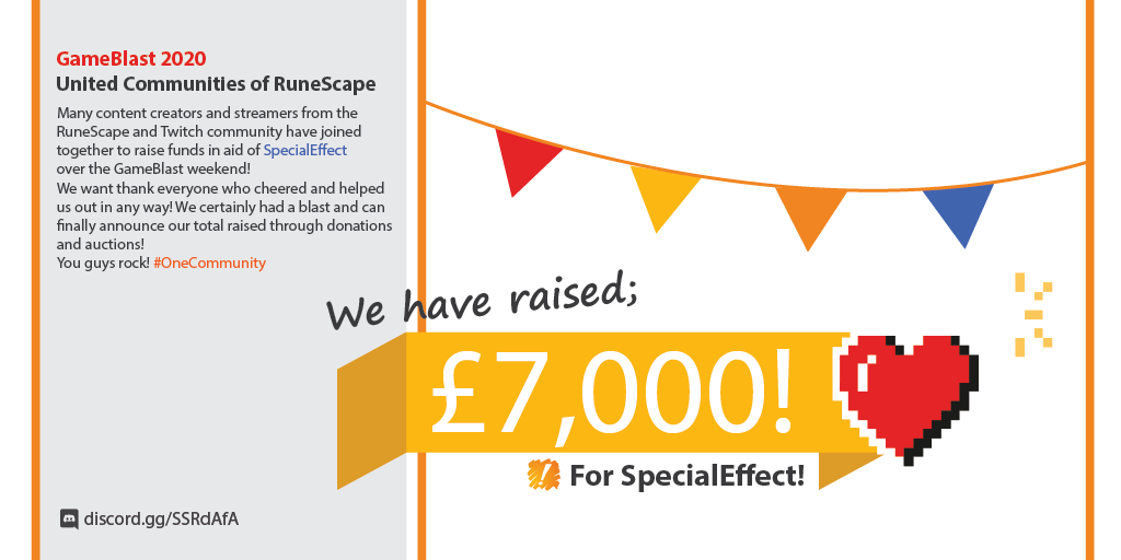 VickyLigt's tweet photo. You guys are all amazing, together we can make a difference! #OneCommunity ❤️ 

@GameBlast @SpecialEffect @RuneScape @OldSchoolRS @Twitch https://t.co/rjU0vgrrVx
