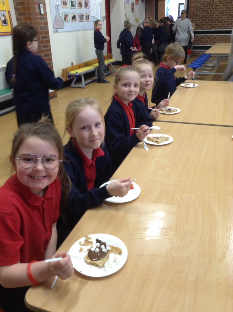 DisplayWBJS's tweet image. A wonderful treat for the children this morning! Pancakes and lots of toppings @WBJJuniorSchool