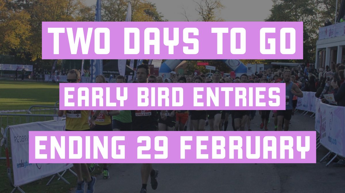 🚨 Just two days left to take advantage of the @REDBRIKproperty #ChesterfieldHalf #EarlyBird prices! 

✍️ Sign-up on our website at redbrikchesterfieldhalf.com

#LoveChesterfield #ChesterfieldNews