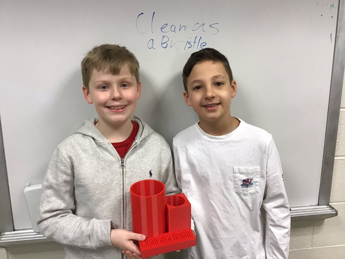 Doyle’s 4th grade inventors created this prototype on our 3D printer using CAD software, perseverance, and grit!  It’s the largest model we’ve printed....yet. 😎