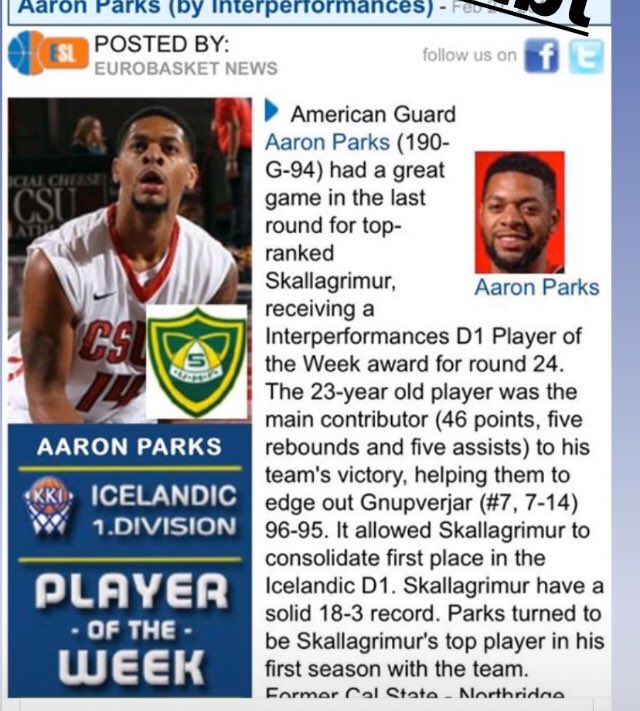 LabDogTrainer's tweet photo. Aaron Parks excellent pro work over seas on and off the court. 💯🇺🇸🏀@DontHateon_Ap @GhizalHasan @CSUNMBB @a_zinsmeister #MatadorForLife https://t.co/yEMr4coAdG
