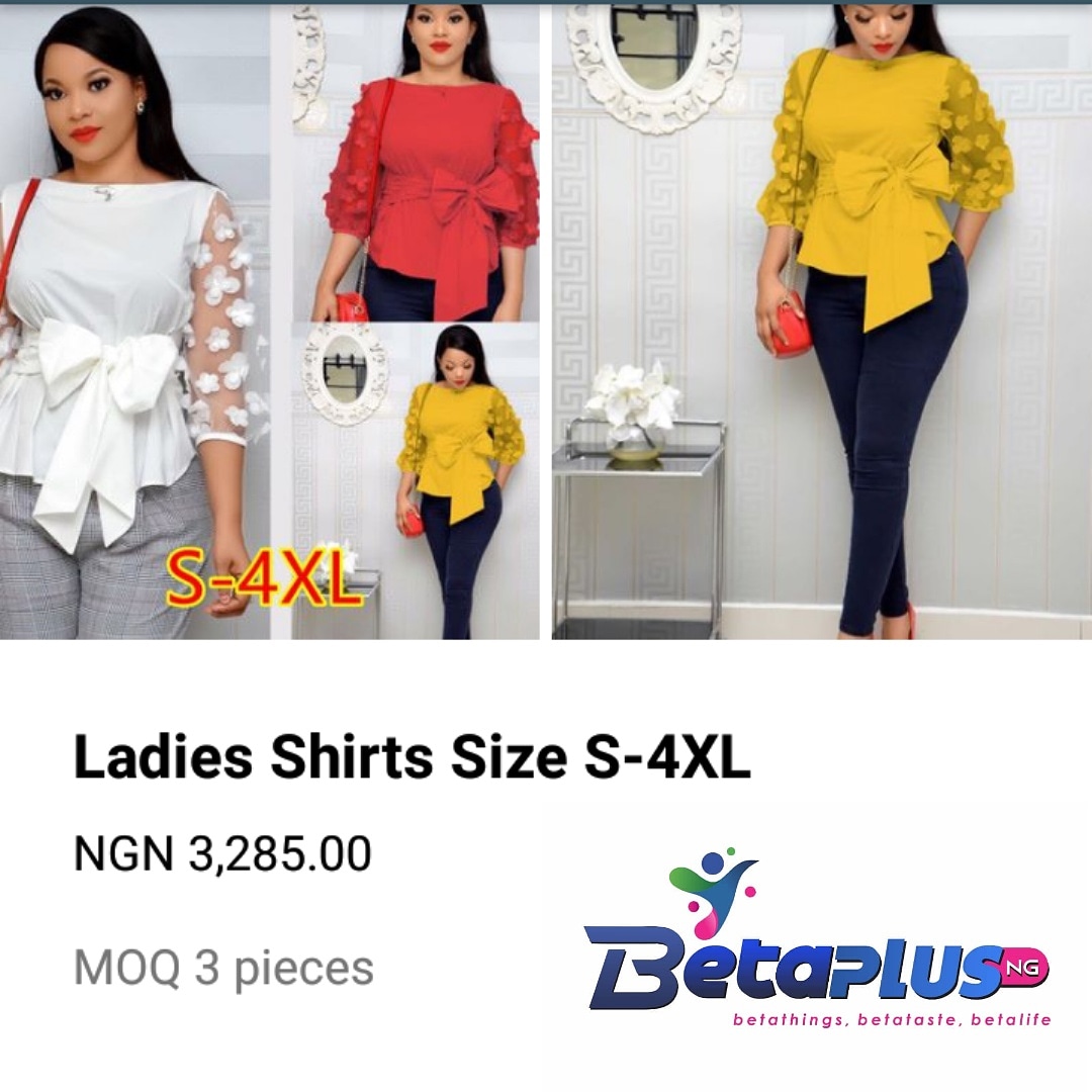 BetaPlusNG's tweet photo. #BetaOutfits for #Women
Ladies Tops are now available for pre-order.
SIZE: S-4XL
PRICE: N3285
MOQ: 3 pieces
#BetaPlusNG #BetaPlusNigeria #BetaWorld #BetaOutfits #BetaBags #TheBetaway #BetaThings #BetaTaste #BetaLife #BetaMarket #BetaMart #BetaClothing #nigeria #Clothing https://t.co/89o01s6O3l