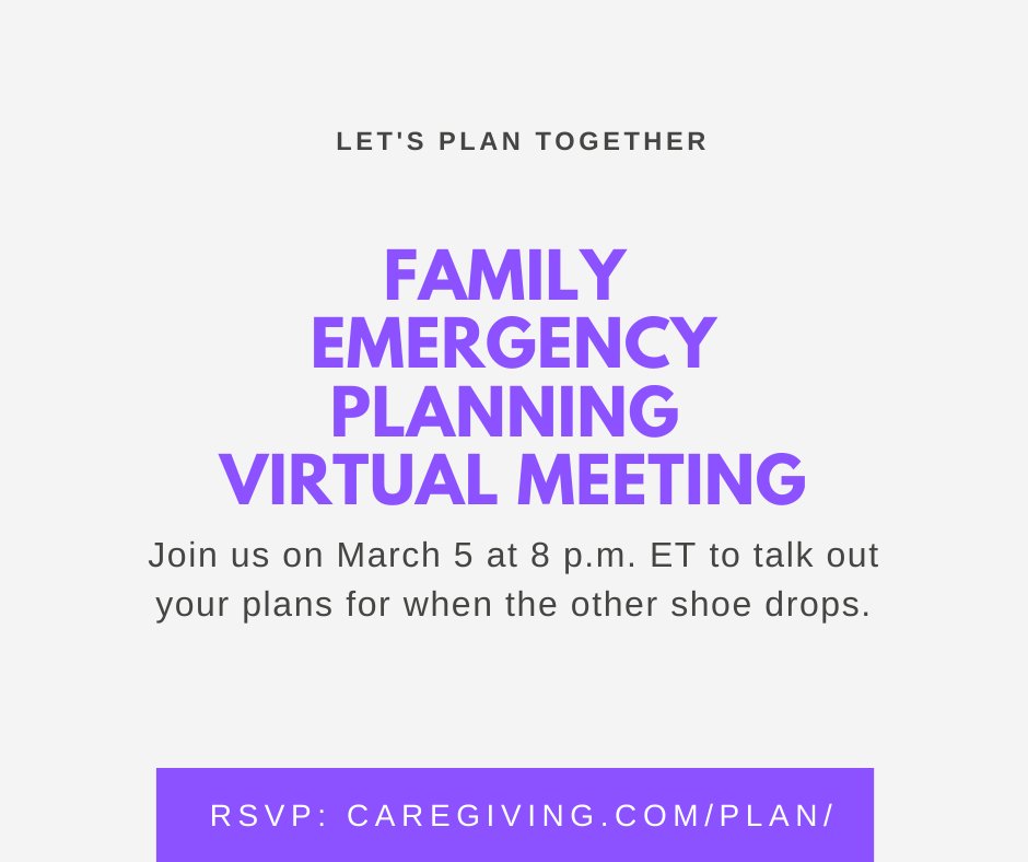 caregiving's tweet image. We’ve compiled suggestions just in case your caregiving situation includes the coronavirus. We’re also gathering on March 5 at 8 p.m. ET to talk out plans.

What worries you?

Tips and RSVP here: caregiving.com/2020/02/cv/