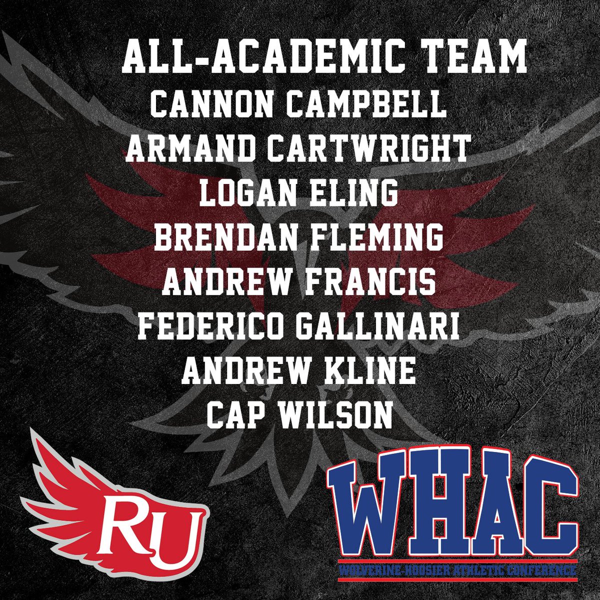 RCUWarriorsMBB's tweet image. Congratulations 8 of our Warriors for being named to the @WHACAthletics All Academic Team. #NAIA #NAIADIIMBB #WHAC