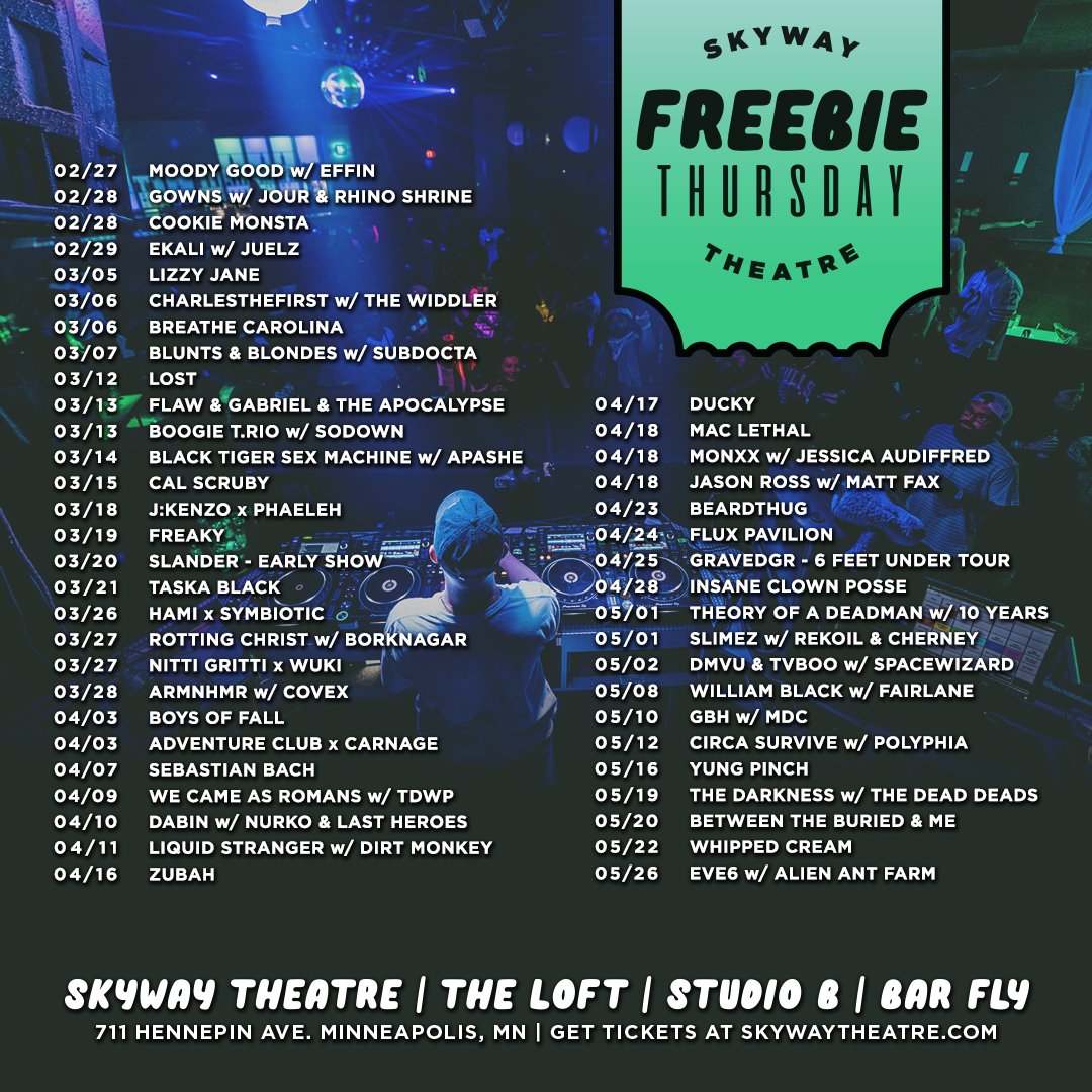 SkywayTheatre's tweet photo. 🌷 FREEBIE THURSDAY 🌷
WIN a PAIR of tickets to a show! Follow us, retweet, pick a show &amp; tag a friend! https://t.co/GhZv4Y8wb2