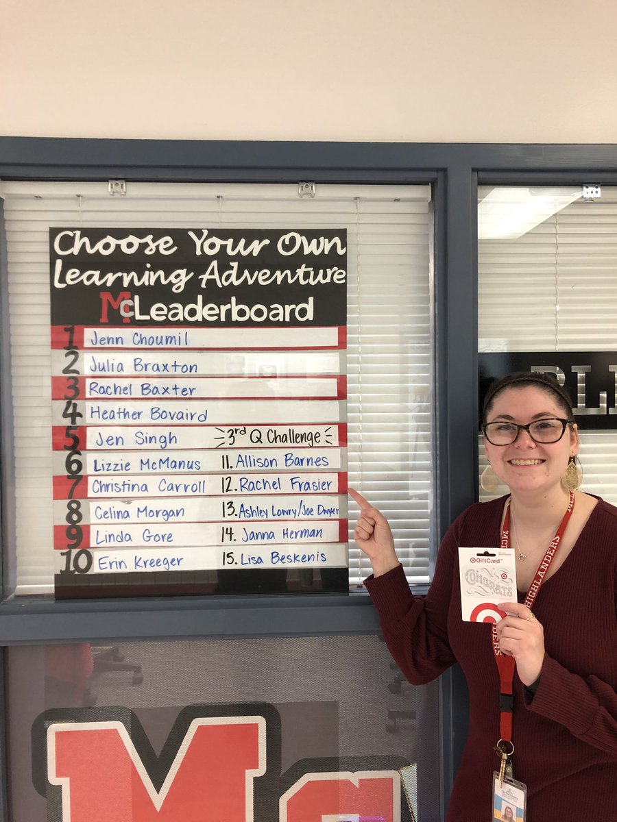 MsFrasierMHS's tweet photo. @Miss_ABarnes we finally made it!! And we’re creeping in on the top 10! Shout out to @PtsaMclean for the Target Gift Card #McVentures 🎉 https://t.co/gzqEHrBkcK