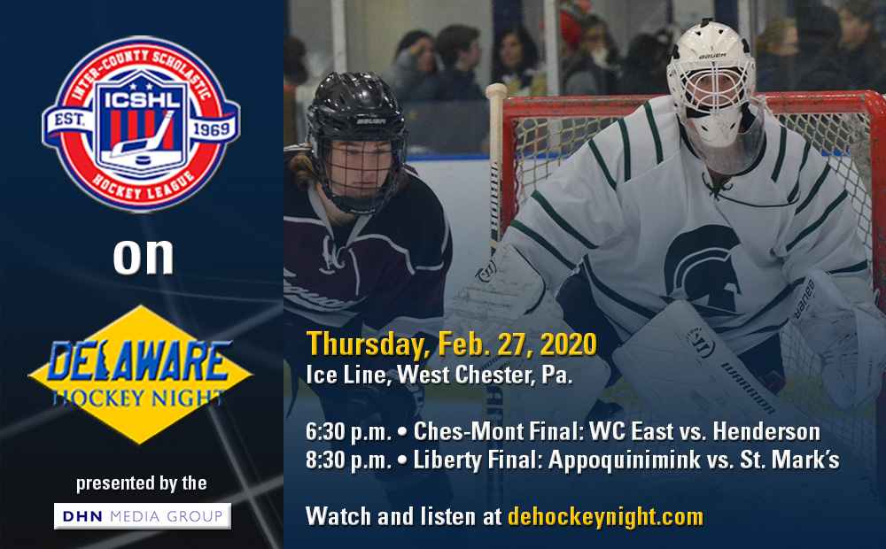 DEHockeyNetwork's tweet photo. Just an hour until our @ICSHL_hockey championship twinbill! On tap:
6:30 p.m.: @WCEIHC vs. @HockeyHenderson
8:30 p.m.: @AppoAthletics vs. @SaintMarksPuck
Join us LIVE from @Ice_Line at:
#DHNTV 📺: https://t.co/gCZqhPeKsQ
#DHNRadio 📻: https://t.co/dRAK07YJCL
@TheFlyersCup https://t.co/nfo88UVl3e