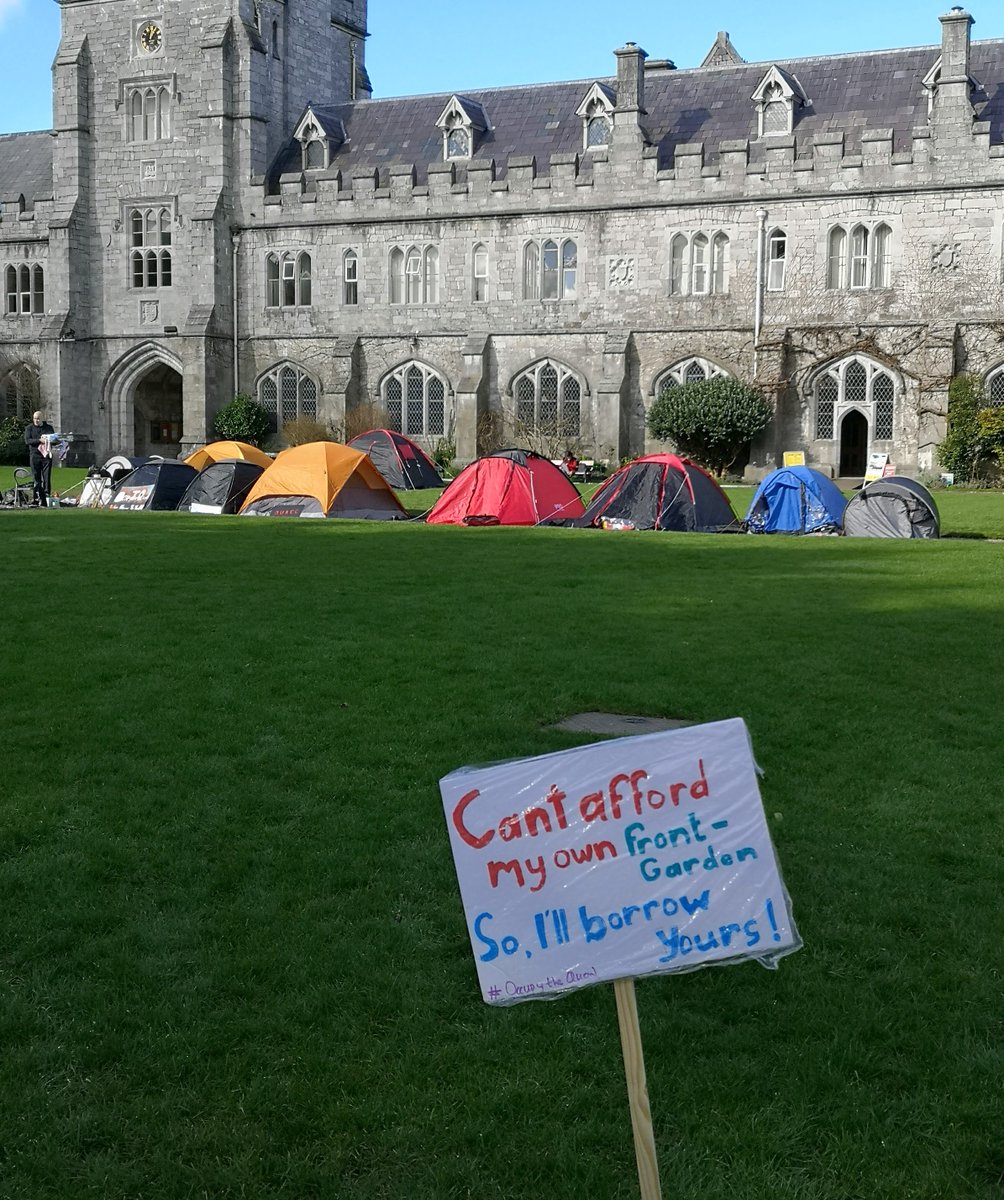 A petition of support to UCC students camping out in the Main Quad in protest against the university's decision to increase rents for accommodation has already been signed by nearly 400 members of staff. I spoke to the students this morning - they're in it for as long as it takes