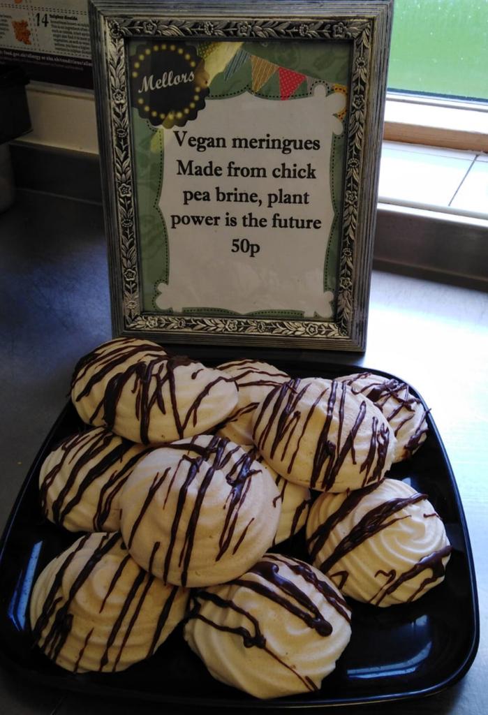 BrianBy30001528's tweet photo. "Vegan Meringues" who would have thought it, Great new addition for our pop up Vegan Kichen from Sherrilee Holy Cross https://t.co/jnxL0R0EQK