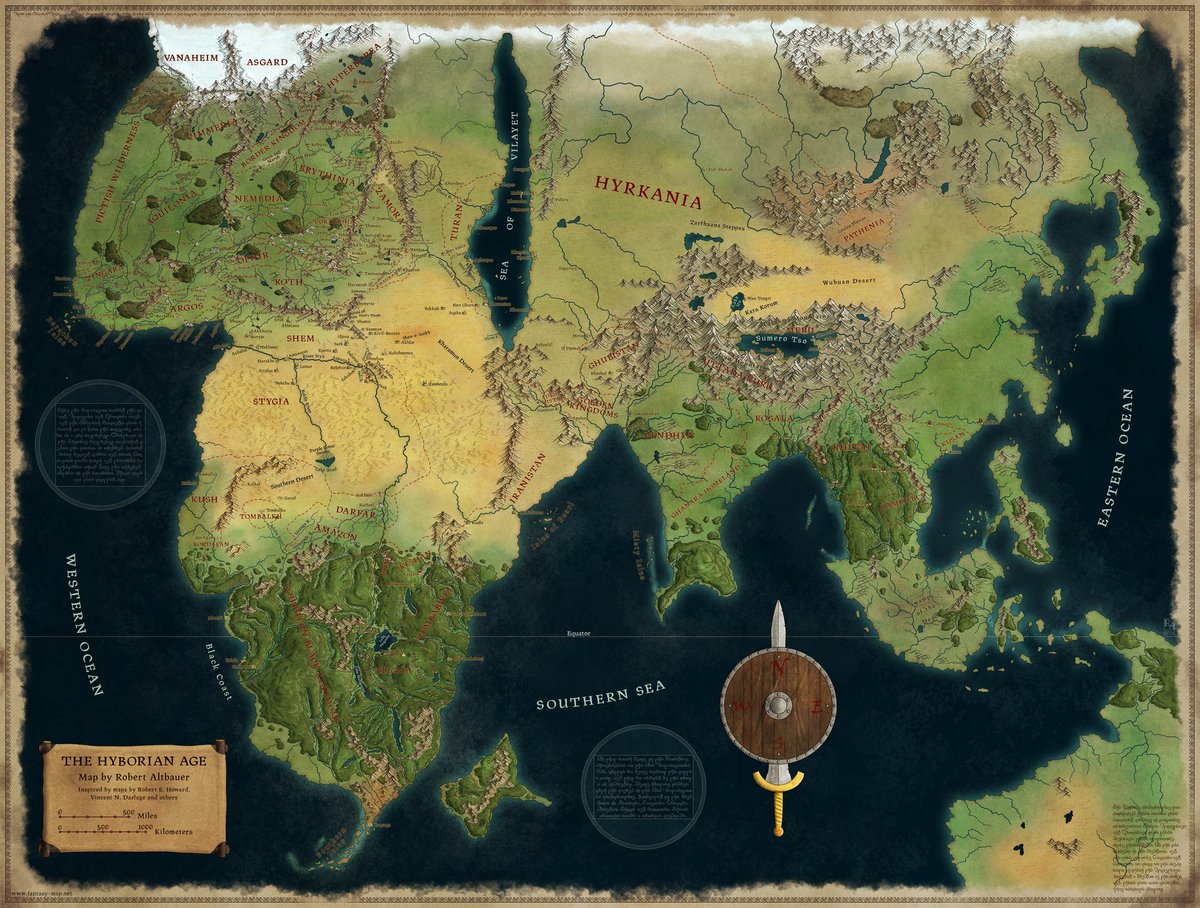 CartoGuild's tweet photo. The Hyborian Age, by @fantasy_map

#CartographersChoice award winner from 2015

https://t.co/p8Udfneim6 https://t.co/UkQtpM4bAj
