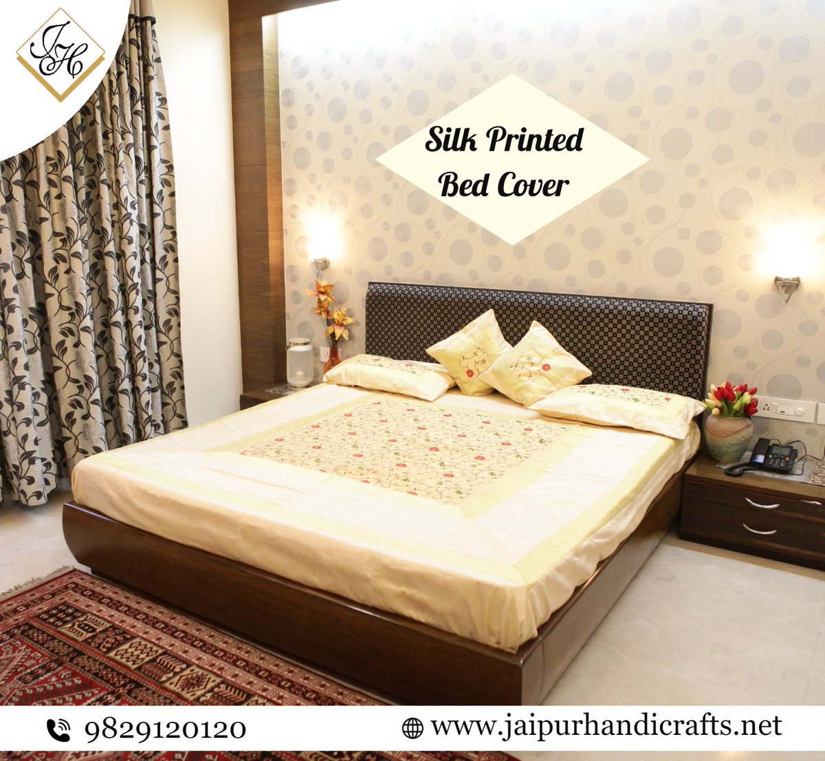 HandicraftsJPR's tweet photo. It is #Crafted by @HandicraftsJPR expert #Artisans in India whose imagination and creativity demands appreciation and respect. Extremely comfortable to touch and skin-friendly, the #Shiny silk bed cover is very durable. 

Order Now At https://t.co/mf835DRjgn

#Bedcover #Silkcover https://t.co/Ov6ApiWc4Y
