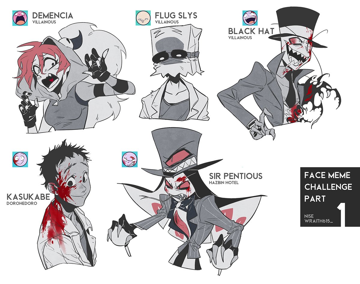 wraith615_'s tweet photo. finally finished the face meme challenge!! I enjoyed and learned a lot from drawing different faces. :D https://t.co/DhSkMjGzXD