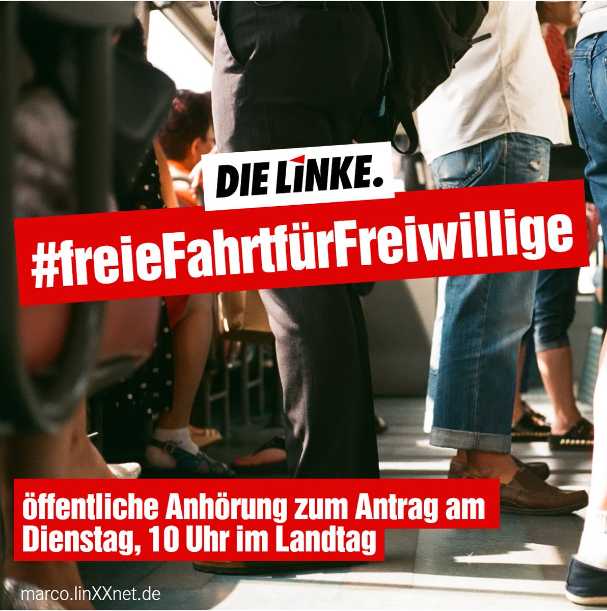 Dienstag gibt`s 10 Uhr eine Anhörung im #saxlt zu unserem Antrag #freieFahrtfürFreiwillige 
Nachdem Soldat*innen seit diesem Jahr kostenfrei #Bahn fahren dürfen, fordern wir das mind. für Menschen im #FÖJ, #FSJ, #BFD
Erster Schritt - Öffnung Azubiticket! gleft.de/3ze