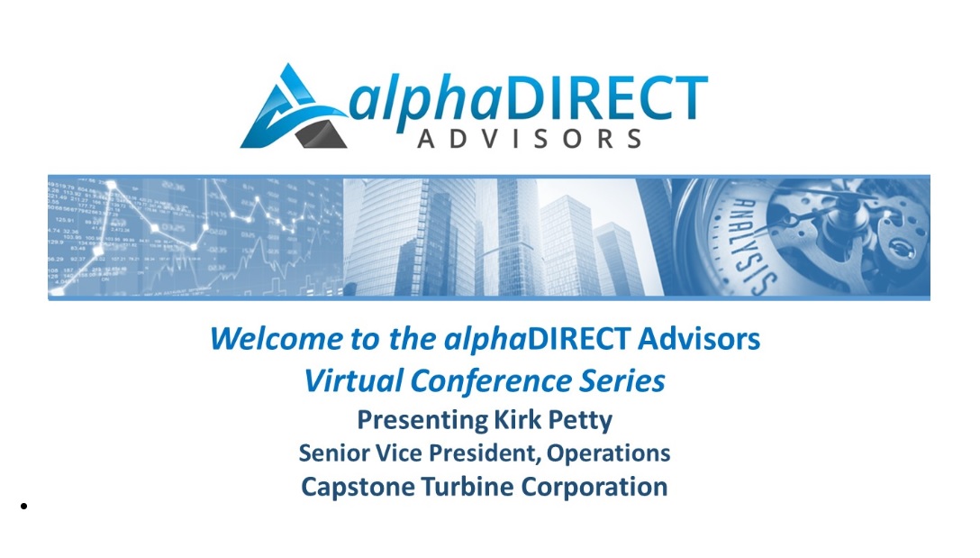 alpha_DIRECT's tweet image. Join us today at 12:00 pm ET for our Virtual Conference Series featuring Kirk Petty, Senior Vice President of Operations for @CapstoneTurbine $CPST #renewables #cleanenergy #microgrids Register: globalmeet.webcasts.com/starthere.jsp?…